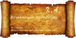 Kronberger Alfréda névjegykártya